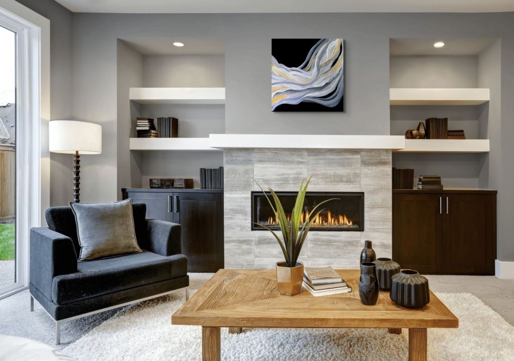 abstact painting in living room